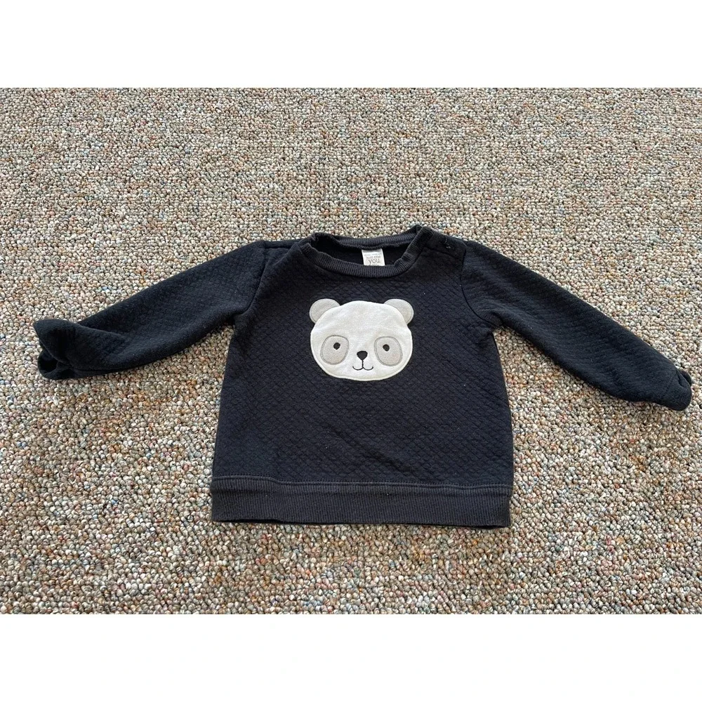 Carter's Girls Black Panda Sweater 12M